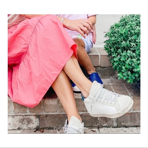 P448 RARE John Mid-Top Sneakers in White w/ Green Accent SIZE 37 - Picture 14 of 14